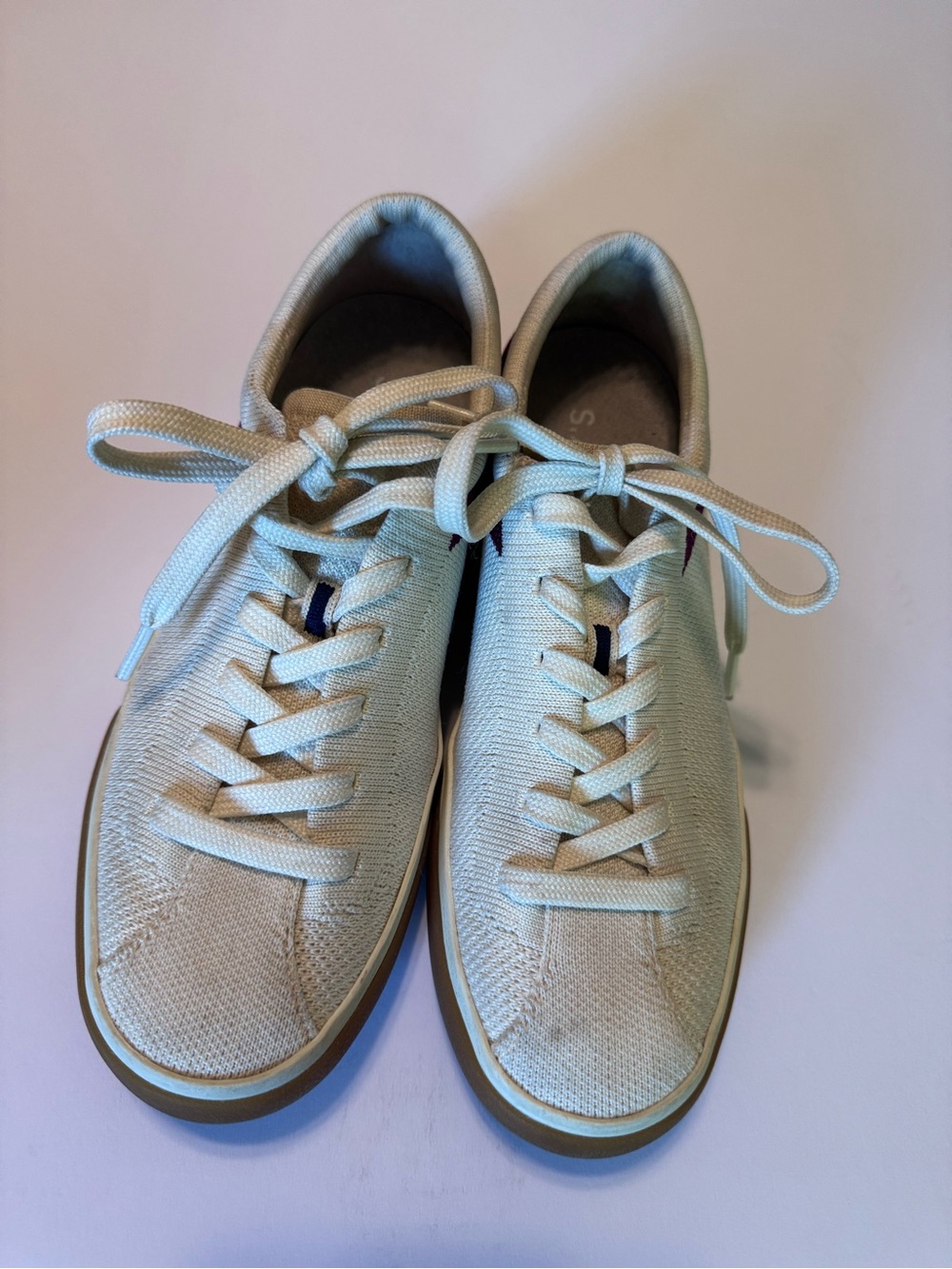 Rothy's Women's size 7 Light Cream Lace-Up Sneakers